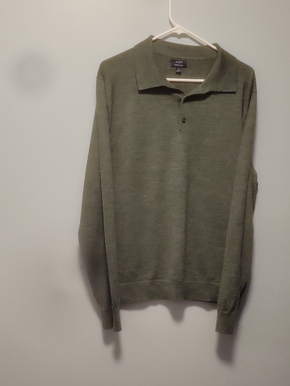J. Crew Men's Olive Polo Knit Sweater